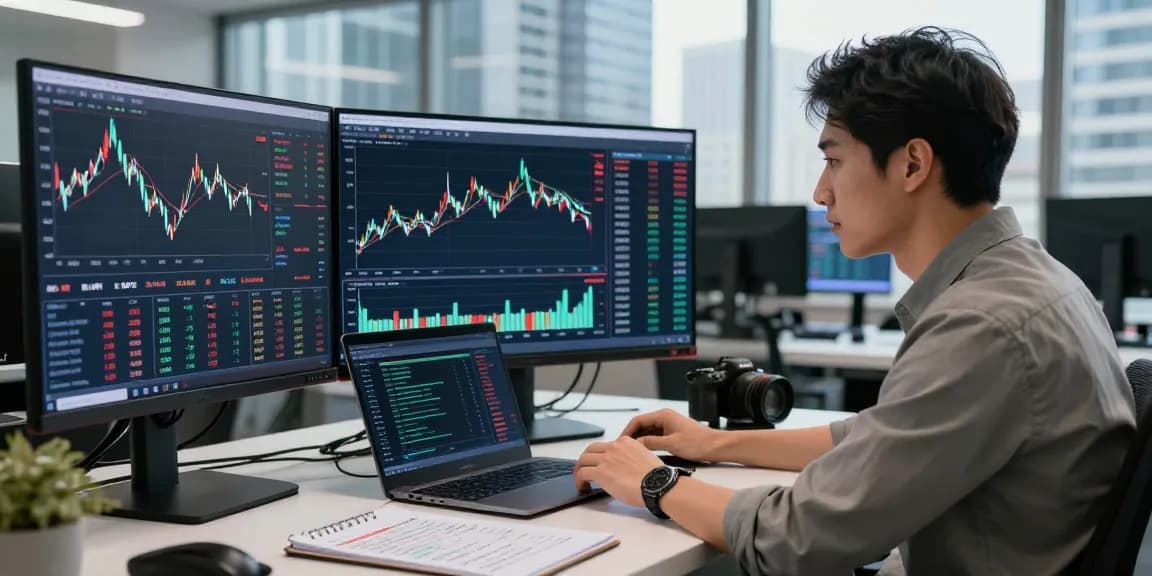 Developer analyzing natural gas futures Kline API in a modern trading environment with real-time market data.