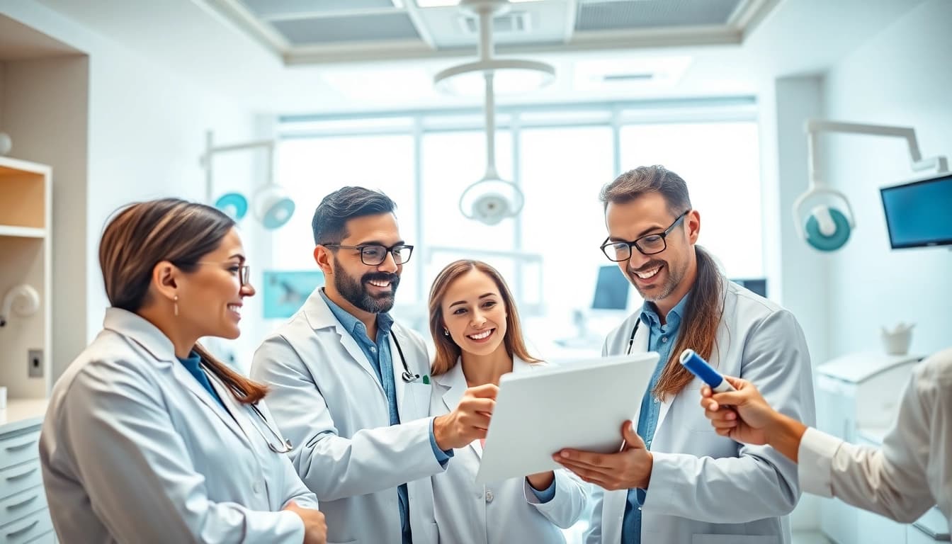 Team showcasing innovative dental techniques for newsmilelife in a modern clinic.