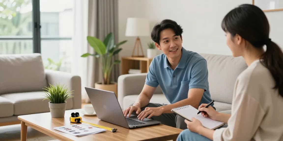 Sifu24 Hong Kong service consultation in a modern living room showing interaction between a provider and client.