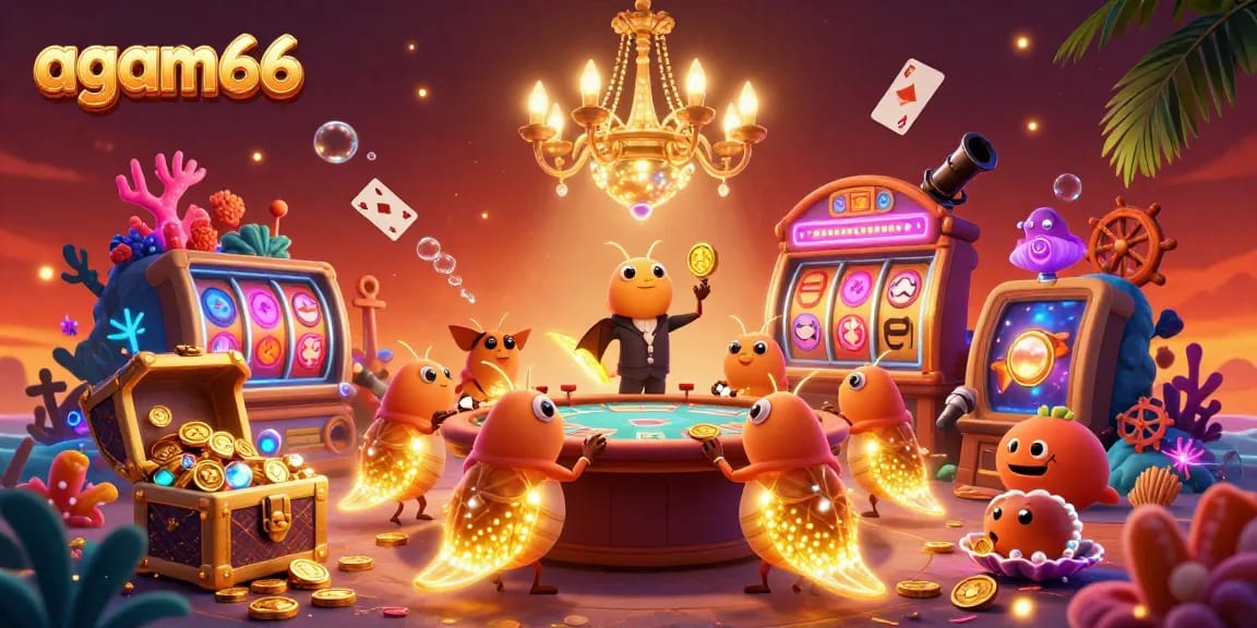 Engage with the vibrant ag66 casino atmosphere featuring glowworms and dynamic gaming elements.