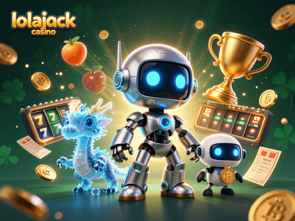 Experience game excitement at lolajack casino with thrilling slot reels and vibrant animated elements.