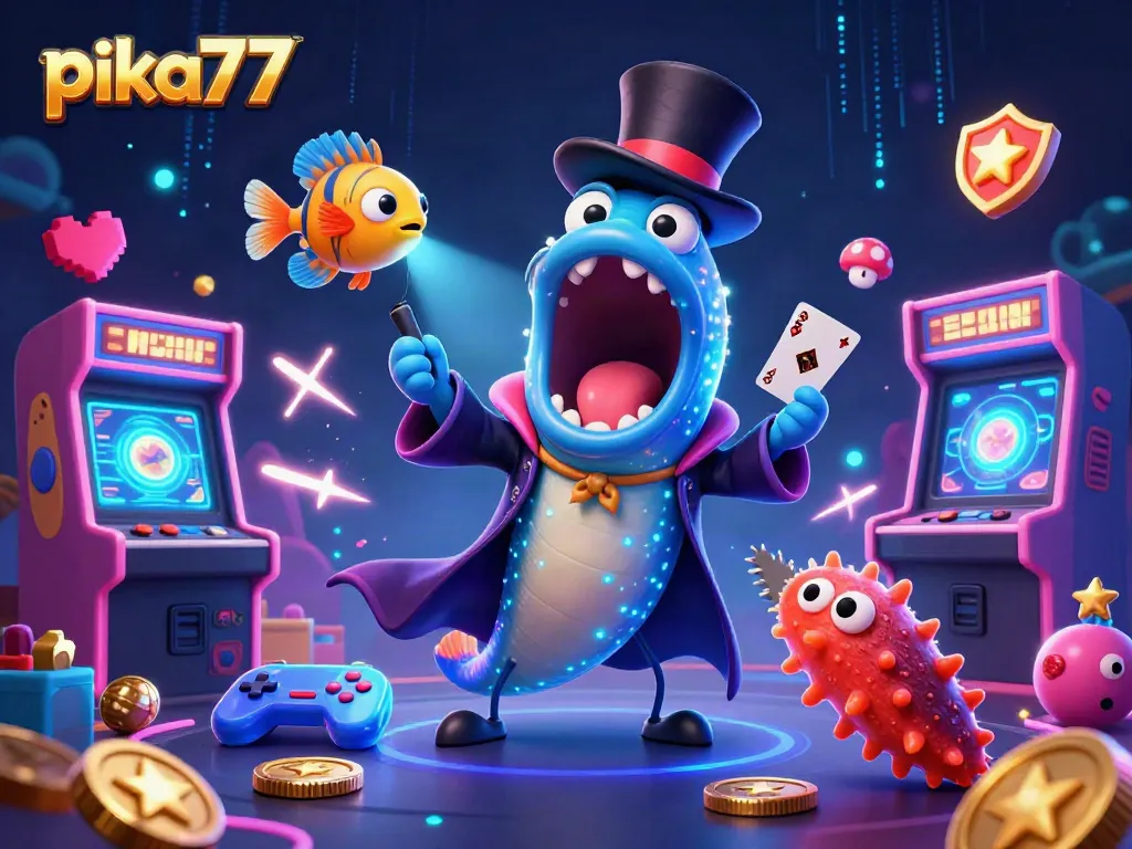 Engage with the magic of pika77 as creatures perform thrilling tricks in a vibrant casino setting.