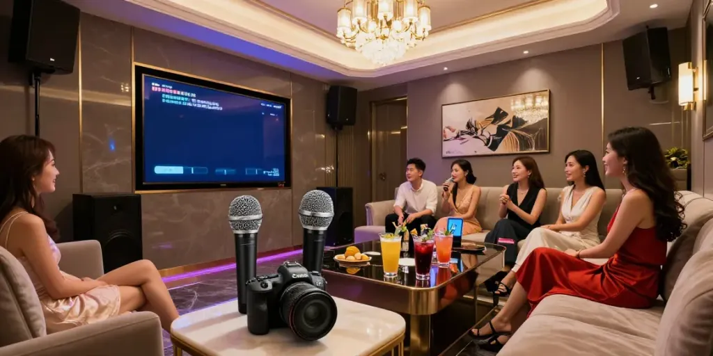 달토 프리미엄 가라오케 룸의 세련된 인테리어와 분위기