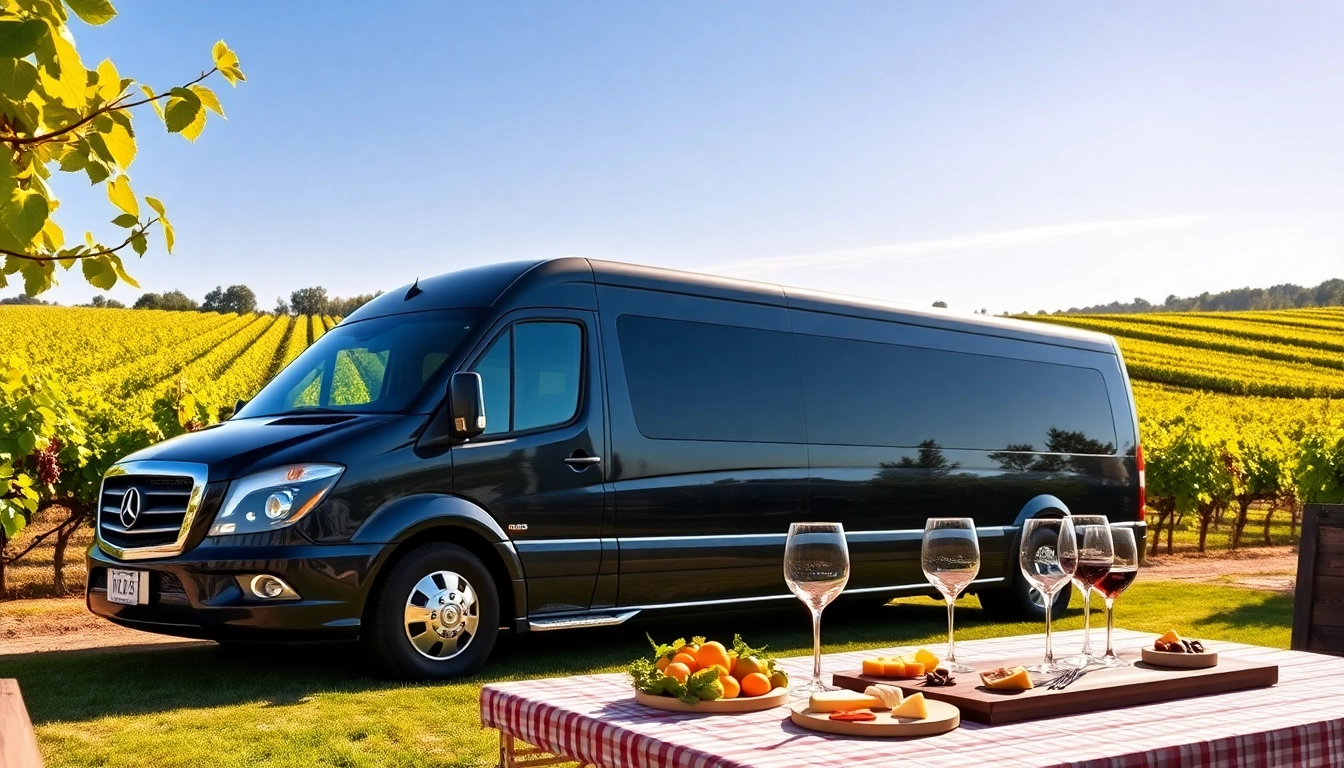 Enjoy a scenic limo bus wine tour through picturesque vineyards and indulge in exquisite wines.