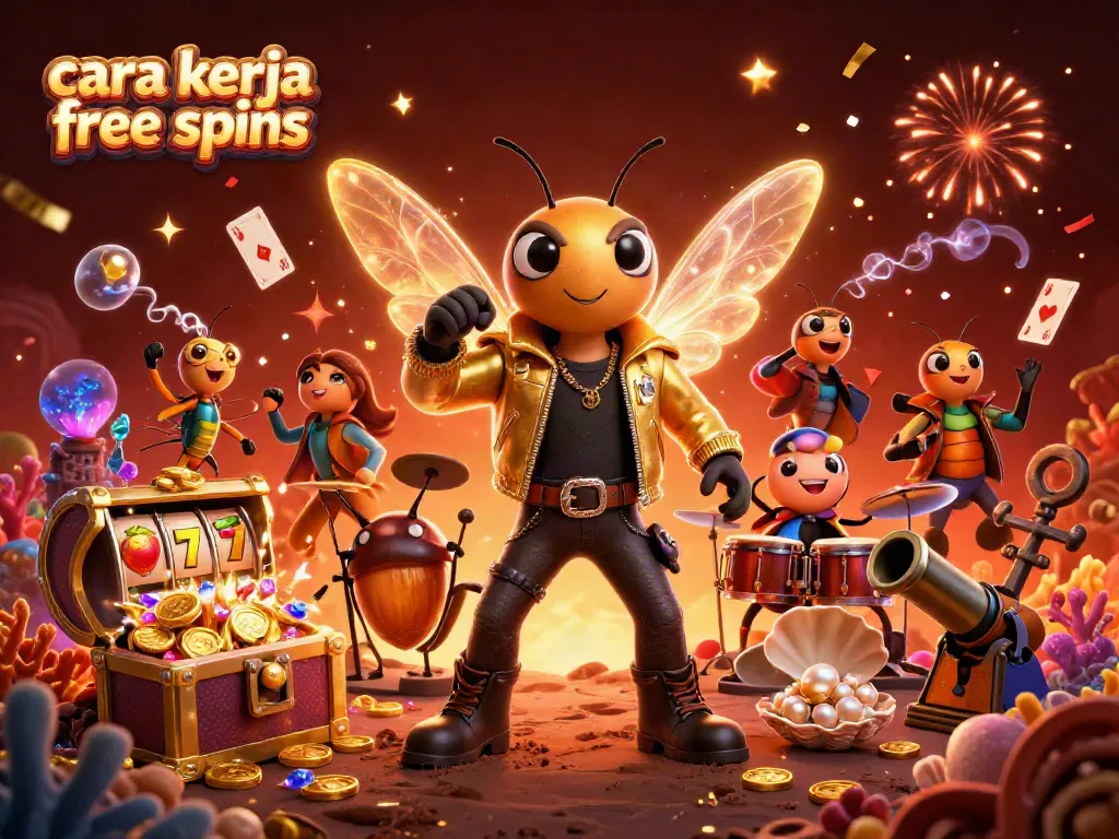 Memahami cara kerja free spins dalam permainan slot dengan visual menarik dan dinamis.