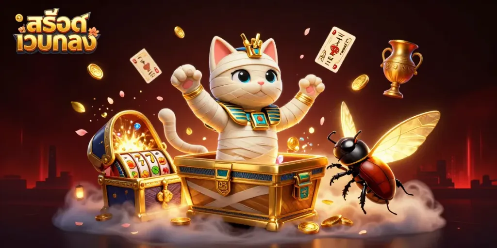 เล่นสล็อตเว็บตรง กับลูกแมวอียิปต์ออกจากมัมมี่ในคาสิโนพีระมิด