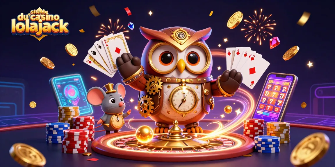 Experience thrilling action at the site du casino lolajack with steampunk characters amidst cascading coins.