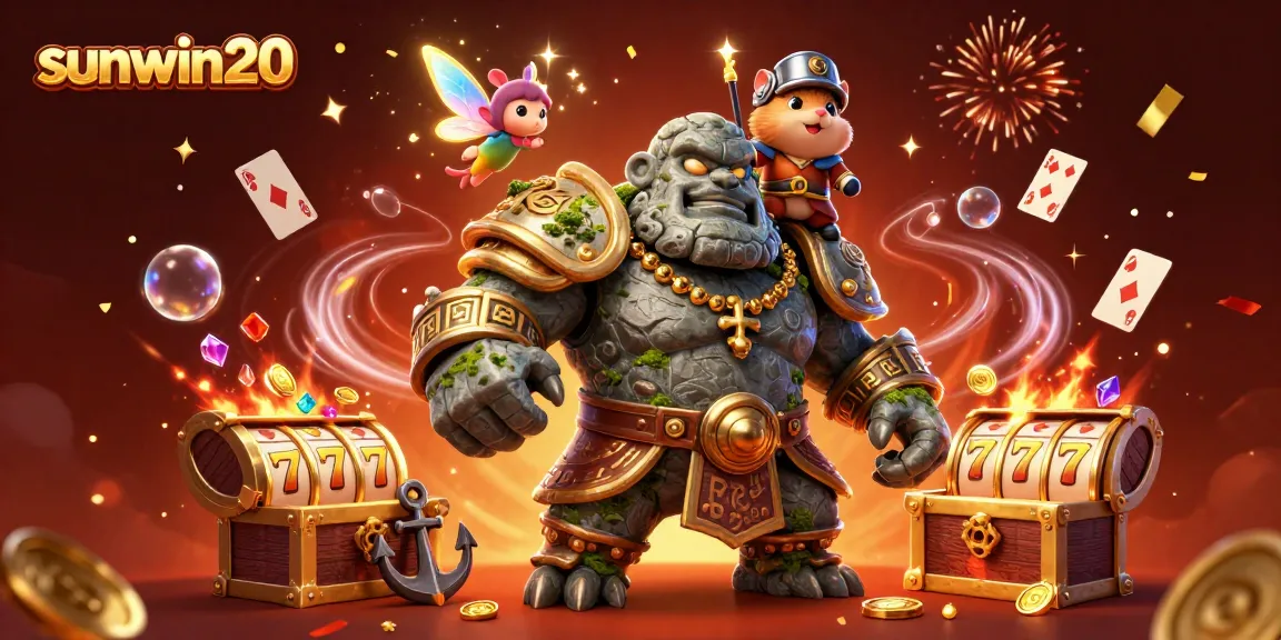 Experience thrilling entertainment with sunwin20, showcasing vibrant casino adventures with lively characters and dynamic elements.
