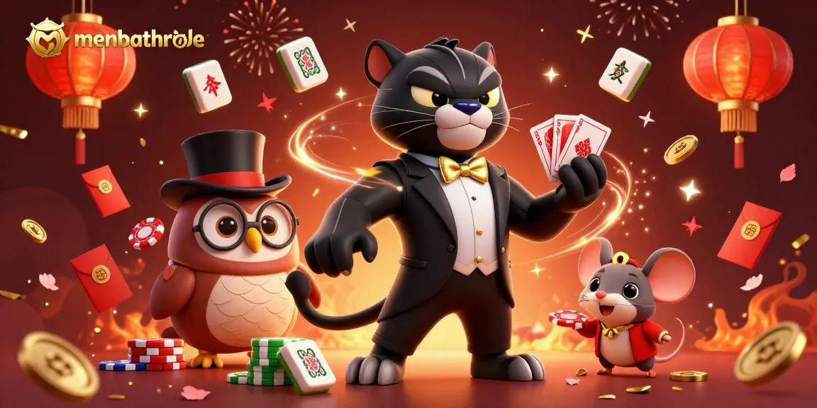 Menbathrobe menghadirkan keindahan kartu poker yang elegan dengan panther dan aksesoris kasino yang menarik.