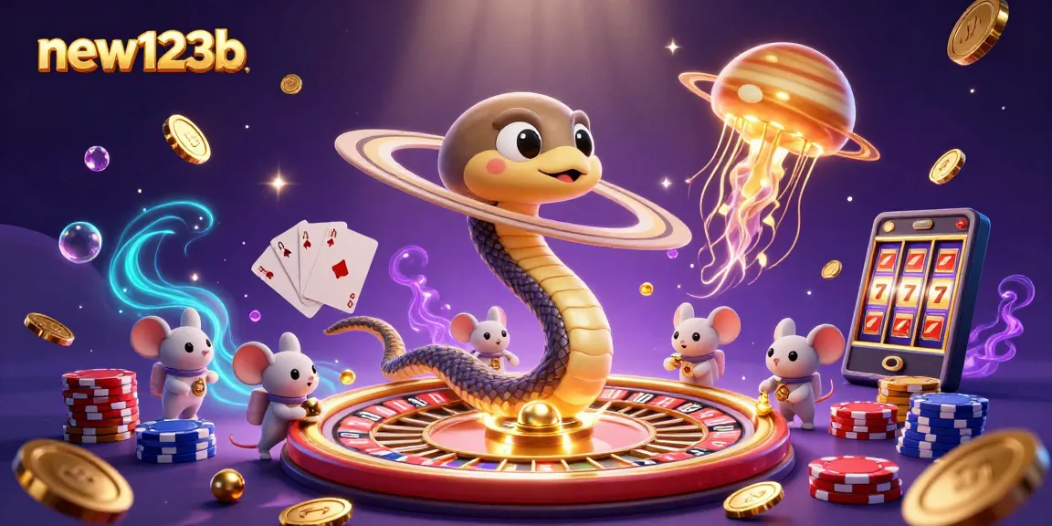 Experience thrilling betting at new123b with a vibrant cosmic scene of mice and golden jellyfish action.