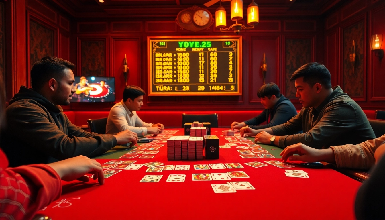 Engage in an exciting yono rummy game surrounded by vibrant colors and competitive spirit.