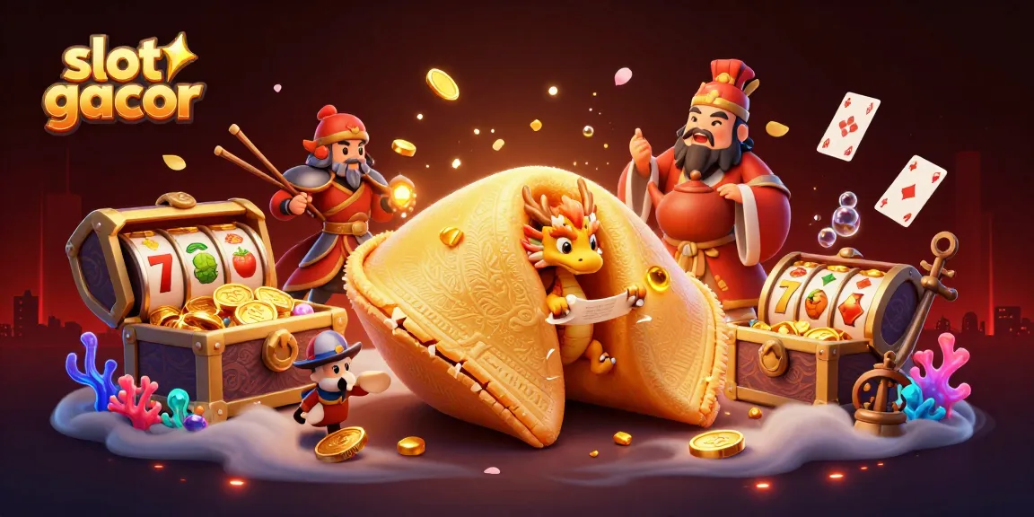 Experience slot gacor excitement with a magical 3D casino illustration featuring golden fortune themes.